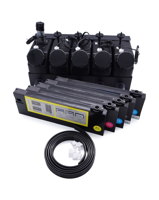 Roland UV Bulk Ink System-5 Bottles(1.5L), 5 Cartridges(CMYK WH)